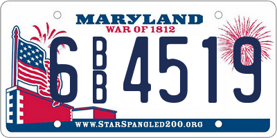 MD license plate 6BB4519
