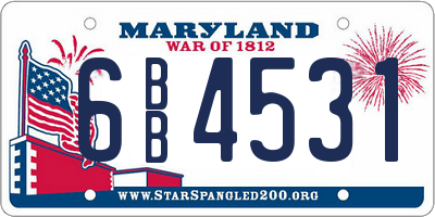 MD license plate 6BB4531