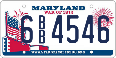 MD license plate 6BB4546