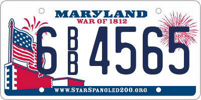 MD license plate 6BB4565