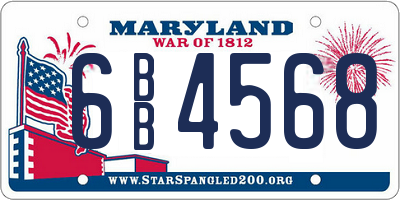 MD license plate 6BB4568