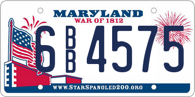 MD license plate 6BB4575