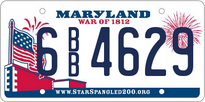 MD license plate 6BB4629