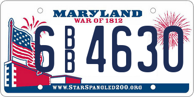 MD license plate 6BB4630