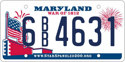 MD license plate 6BB4631
