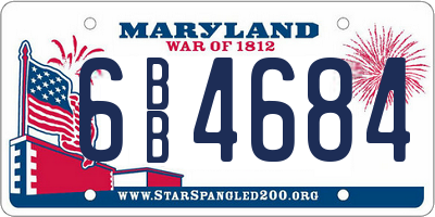 MD license plate 6BB4684