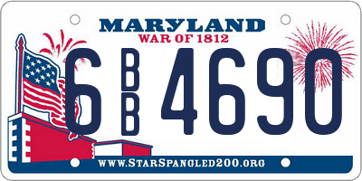 MD license plate 6BB4690