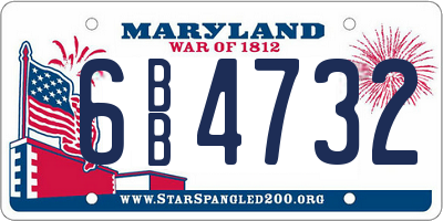MD license plate 6BB4732