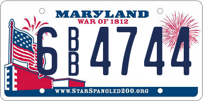 MD license plate 6BB4744