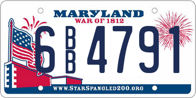 MD license plate 6BB4791
