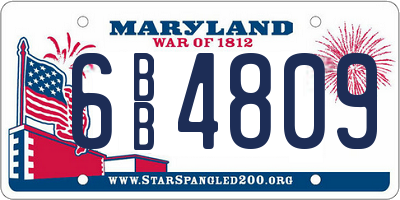 MD license plate 6BB4809