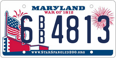 MD license plate 6BB4813
