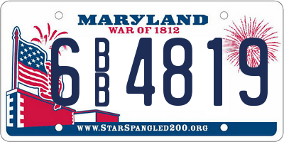 MD license plate 6BB4819
