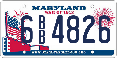 MD license plate 6BB4826