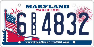 MD license plate 6BB4832