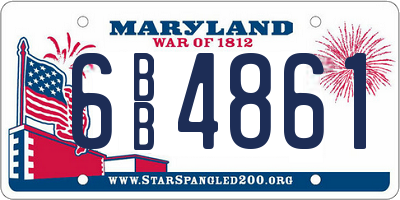 MD license plate 6BB4861