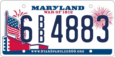 MD license plate 6BB4883