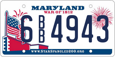 MD license plate 6BB4943