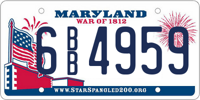 MD license plate 6BB4959