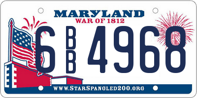 MD license plate 6BB4968