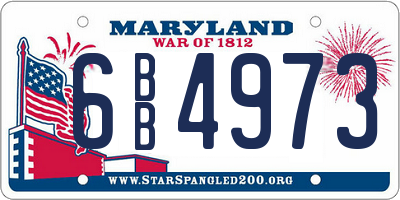 MD license plate 6BB4973