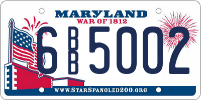 MD license plate 6BB5002