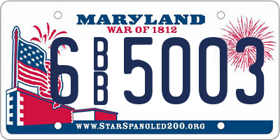 MD license plate 6BB5003