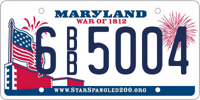 MD license plate 6BB5004