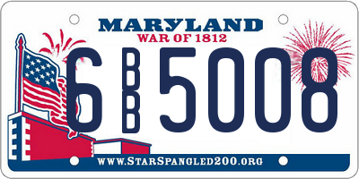 MD license plate 6BB5008