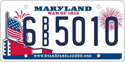 MD license plate 6BB5010