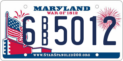 MD license plate 6BB5012