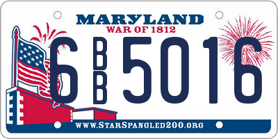 MD license plate 6BB5016