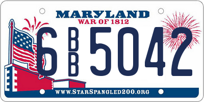 MD license plate 6BB5042