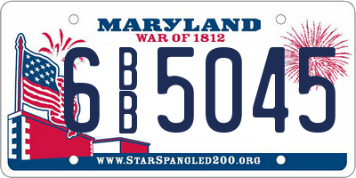 MD license plate 6BB5045