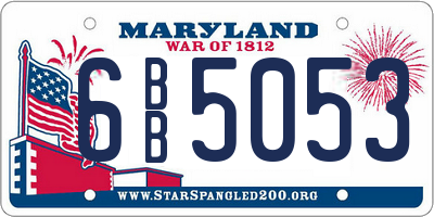 MD license plate 6BB5053