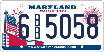 MD license plate 6BB5058