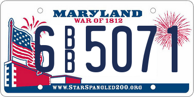 MD license plate 6BB5071