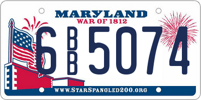 MD license plate 6BB5074