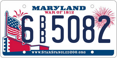 MD license plate 6BB5082