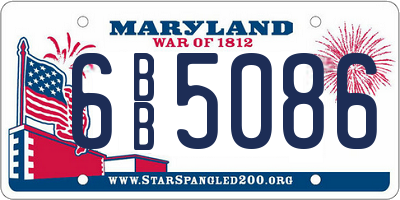 MD license plate 6BB5086