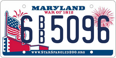 MD license plate 6BB5096