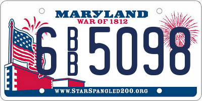 MD license plate 6BB5098