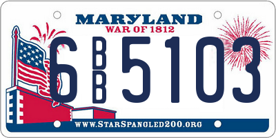 MD license plate 6BB5103