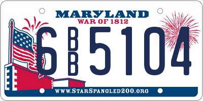 MD license plate 6BB5104