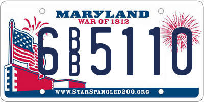MD license plate 6BB5110