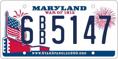 MD license plate 6BB5147