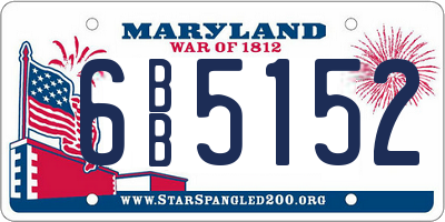 MD license plate 6BB5152