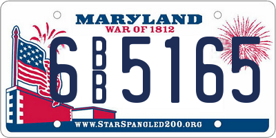 MD license plate 6BB5165