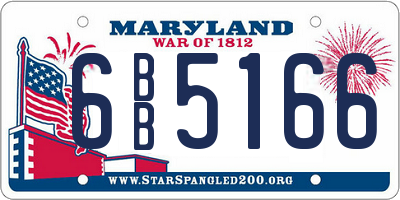 MD license plate 6BB5166