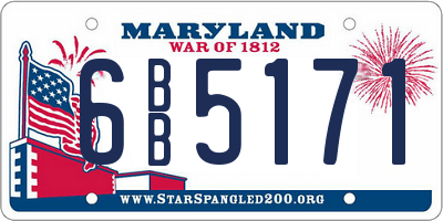 MD license plate 6BB5171
